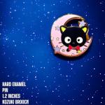 Black Cat Pin Anime Pin Anime cat pin kitty pin black cat gifts black cat enamel pin anime pin hard enamel (MOON)