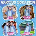 CANASOUR Animal Onesie Kids Halloween Costumes Anime Cosplay Green Animal One Piece Pajamas Unisex 4-12 Years (Blue, 10-12 Years)