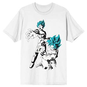 Dragon Ball Super Goku Vegeta Anime Men’s White T-Shirt-Large