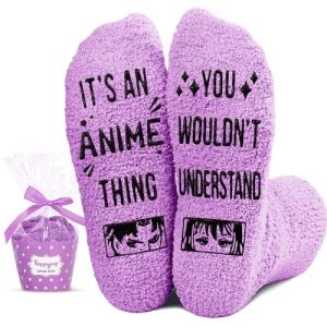 HAPPYPOP Gifts for Anime Lovers - Anime Themed Socks for Party, Cartoon Stuff Merch for Teen Girls Women