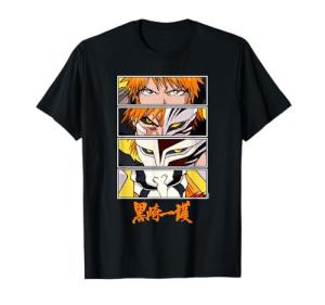Bleach Ichigo Mask Evolution Anime Eyes with Kanji T-Shirt