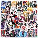 50pcs Anime Demon Manga Slayer Stickers for Kids Teens Girls Adult, Waterproof Vinyl Movie Decal for Water Bottle Skateboard Guitar Travel Case Bike Laptop,Car Bumper,Luggage,Phone (l)