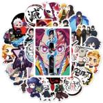 50pcs Anime Demon Manga Slayer Stickers for Kids Teens Girls Adult, Waterproof Vinyl Movie Decal for Water Bottle Skateboard Guitar Travel Case Bike Laptop,Car Bumper,Luggage,Phone (l)
