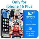 TNOLTK 3D iPh 16 Plus Case Anime Motion Anime Phone Case Shockproof Soft TPU Anti-Scratch Non-Slip Japanese Manga Case for iPh 16 Plus