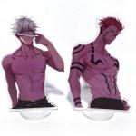 15CM Anime Jujutsu Kaisen Gojo Satoru Nanami Acrylic Stand Figure Plate Winter Coat model Desk Decor Gift