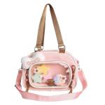 Itabag cute plush bone Crossbody Bag anime pin display star shoulder bag (pink)