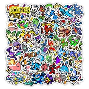 Pounchi Retro Video Game Stickers (100 Pcs) Cute Pixel Game PVC Sticker, Gifts for Laptop Water Bottle Skateboard Party Supplies Decorations Teens Kids