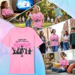 KPop Demon Hunters T Shirt for Girls Teens Officially Licensed Crew Neck Top Short Sleeve Tee Gifts for Girls (5-6 Years, Pink Saja Boys)