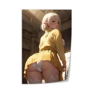 Anime Sexy Girl Cartoon Hot Female Poster (18) Canvas Print Wall Art Decoration Living Room Office Bedroom Aesthetic 08x12inch(20x30cm) Unframe-style