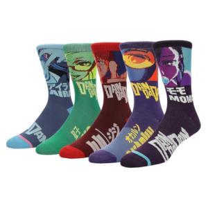 Bioworld Dandadan Characters Knitted Logos Men's 5-Pack Casual Crew Socks