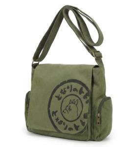Zxtvmn Japanese New 2026 My Neighbor Canvas Messenger Bags Cartoon Students Book Crossbody Bags with Mutiple Pockets, Compatible with my neighbor totoro bag (Khaki)