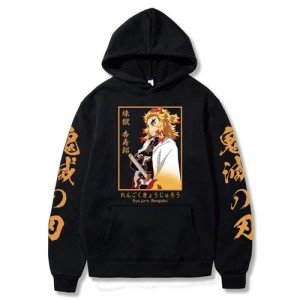 Rengoku Kyoujurou Black Hoodie for Men