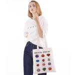 WZMPA Devil Fruit Canvas Tote Bag Devil Fruit Aesthetic Gift Anime Rubber Fruit Reusable Shoulder Bag Devil Fruit Merchandise (Devil Fruit TG)
