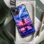 Popular Anime Silicone Tempered Glass Phone Case - Manga-Themed Design Glossy Protective Shell for iPhone 14