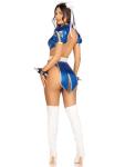 Leg Avenue Womens 4 Pc Street Fighter Battle Chun Li Costume With Bun Covers, SMALL, Multicolor