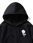Floerns Men's Black Graphic Hoodie Pullover L