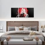 Erosebridal Japanese Anime Framed Wall Decor, Kids Anime Girl Canvas Wall Art Kawaii Japanese Style Artwork Posters Cartoon Japan Animation Painting For Living Room Bedroom, Red Black 12"X 16"