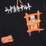 Bioworld Naruto Shippuden Naruto Combat Pose Men's Black Long Sleeve Hooded Sweatshirt-Medium