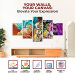 MAVIS PRINT Dregon Baall Z Set of 5-40x20 inches Wall Decor | HD Printed & Wooden framed wall art | Modern Wall Decor for Bedroom, Living Room, Office, Kids Room | Made in USA