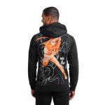 Bioworld Naruto Shippuden Naruto Combat Pose Men's Black Long Sleeve Hooded Sweatshirt-Medium