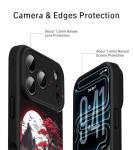 FEWGEY for 17 Pro Max Case Anime Compatible with Magsafe, Silicone Black Cute Japanese Anime Design Magnetic Shock Proof Heavy-Duty Protection Phone Case for Men Boys Women Girls