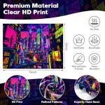 NYZE City Blacklight Tapestry, Japanese Anime Tapestry Punk Game Fantasy Night View Cityscape Futuristic Neon Art Wall Hanging Tapestries for Bedroom Decor 79x59in