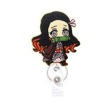 Anime Girl Badge Reel with Clip & Key Ring