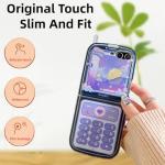 Compatible with Samsung Galaxy Z Flip 7 Case, PC Shell Funny Mobile Phone Design Cute Anime Shockproof Protective Cover for ZFlip 7 for Woman Blue