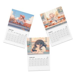 Kawaii Anime Girl Wall Calendar 2026, Premium Semi-Gloss Paper, Cozy Life-Inspired Wall Calendar, 10.8"x16.9" Hanging Calendar for Office & Home Decor