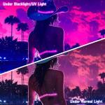 AOHMPT Anime Girl, Cool & Sexy Girls Blacklight Tapestry - UV Reactive Glow Wall Art for Bedroom, Gaming Room & Neon Parties, Perfect for Anime Party Decor 59L x 51W