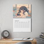 Kawaii Anime Girl Wall Calendar 2026, Premium Semi-Gloss Paper, Cozy Life-Inspired Wall Calendar, 10.8"x16.9" Hanging Calendar for Office & Home Decor