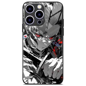 Unique Manga Case for iPhone 15 Pro Max Aesthetic Anime Art Glossy Glass Silicone Shockproof Protective Cover Shell