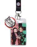 Demon Slayer Lanyard Tanjiro and Nezuko Costume Manga Anime ID Badge Holder Keychain Lanyard w/Large 2" Rubber Pendant