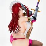 MABAIUDE Erza Scarlet Figure Statue - 18cm Squatting Position Hold The Sword Sexy Maid Version - 1/7 Scale Anime Erza Scarlet Action Figure Collectible Birthday Gifts