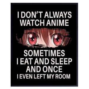 Japanese Anime Wall Decor for Teens - Anime Posters 8x10 - Wall Art Print - funny Sayings Wall Art - Sarcastic Gifts for Boys - Home Theater, Playroom, Movie Room Decor - Teen Girls Bedroom Decor
