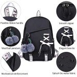FENGDONG Anime-Inspired Black Backpack for Teens