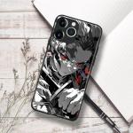 Unique Manga Case for iPhone 15 Pro Max Aesthetic Anime Art Glossy Glass Silicone Shockproof Protective Cover Shell