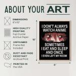 Japanese Anime Wall Decor for Teens - Anime Posters 8x10 - Wall Art Print - funny Sayings Wall Art - Sarcastic Gifts for Boys - Home Theater, Playroom, Movie Room Decor - Teen Girls Bedroom Decor