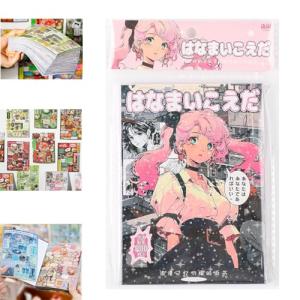 Japanese Manga Style Sticker Book,45 Sheets Comic Books Style Material Decoration Kawaii Stickers - 800+ Designs in 1 Book for DIY Scrapbooking Journaling Handbook Decoration (C)
