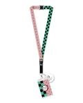 Demon Slayer Lanyard Tanjiro and Nezuko Costume Manga Anime ID Badge Holder Keychain Lanyard w/Large 2" Rubber Pendant