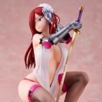 MABAIUDE Erza Scarlet Figure Statue - 18cm Squatting Position Hold The Sword Sexy Maid Version - 1/7 Scale Anime Erza Scarlet Action Figure Collectible Birthday Gifts