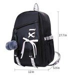 FENGDONG Anime-Inspired Black Backpack for Teens