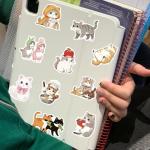 Cute Cat Aesthetic Stickers for Kids Teens, 50PCS Funny Anime Kitten Waterproof Stickers Pack for Water Bottle Laptop Scrapbook, Kawaii Pet Supplies Decals, Cat Animal Party Favors