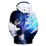 CHLOBLOM Boku No Hero Fleece Hoodie Novelty Hooded Pullover Sweatshirt for Adult (XXL, Blue White)