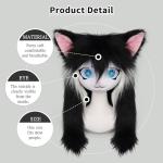 SMILETERNIT Animal Head Cat Fursuit Cut Mask Halloween Masquerade Cosplay Costume Props Blackwhite