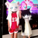 SMILETERNIT Animal Head Cat Fursuit Cut Mask Halloween Masquerade Cosplay Costume Props Blackwhite