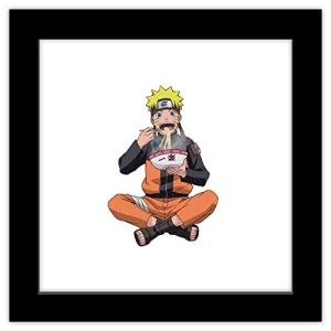 Gallery Pops Naruto Shippuden - Naruto Uzumaki Eating Noodles Wall Art, Black Framed Version, 12'' x 12''