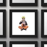 Gallery Pops Naruto Shippuden - Naruto Uzumaki Eating Noodles Wall Art, Black Framed Version, 12'' x 12''
