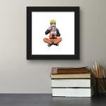 Gallery Pops Naruto Shippuden - Naruto Uzumaki Eating Noodles Wall Art, Black Framed Version, 12'' x 12''