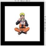Gallery Pops Naruto Shippuden - Naruto Uzumaki Eating Noodles Wall Art, Black Framed Version, 12'' x 12''
